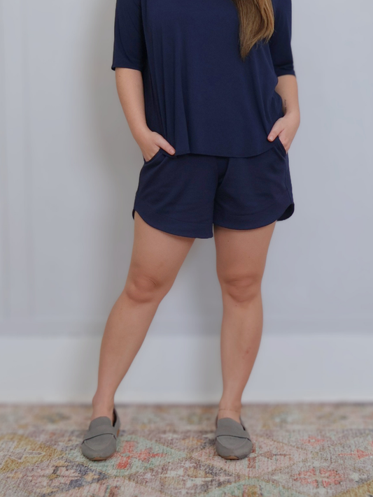 Havana Short - Navy Twill Ponte