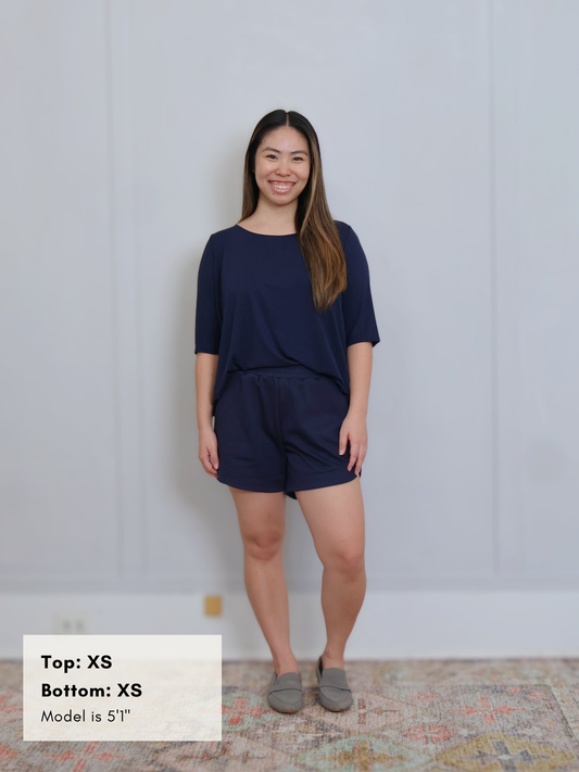 Havana Short - Navy Twill Ponte
