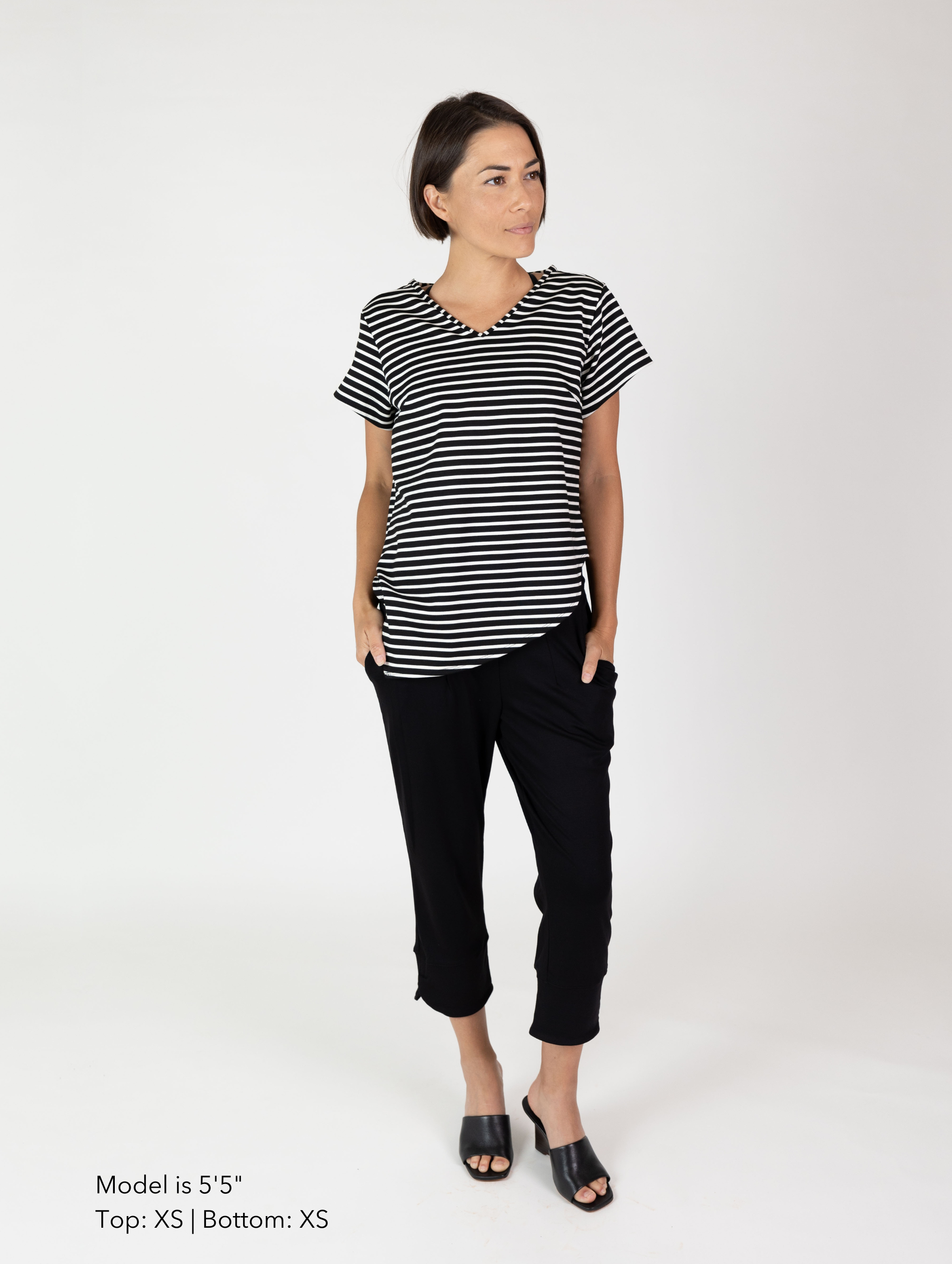 Chloe Top - B/W Stripe