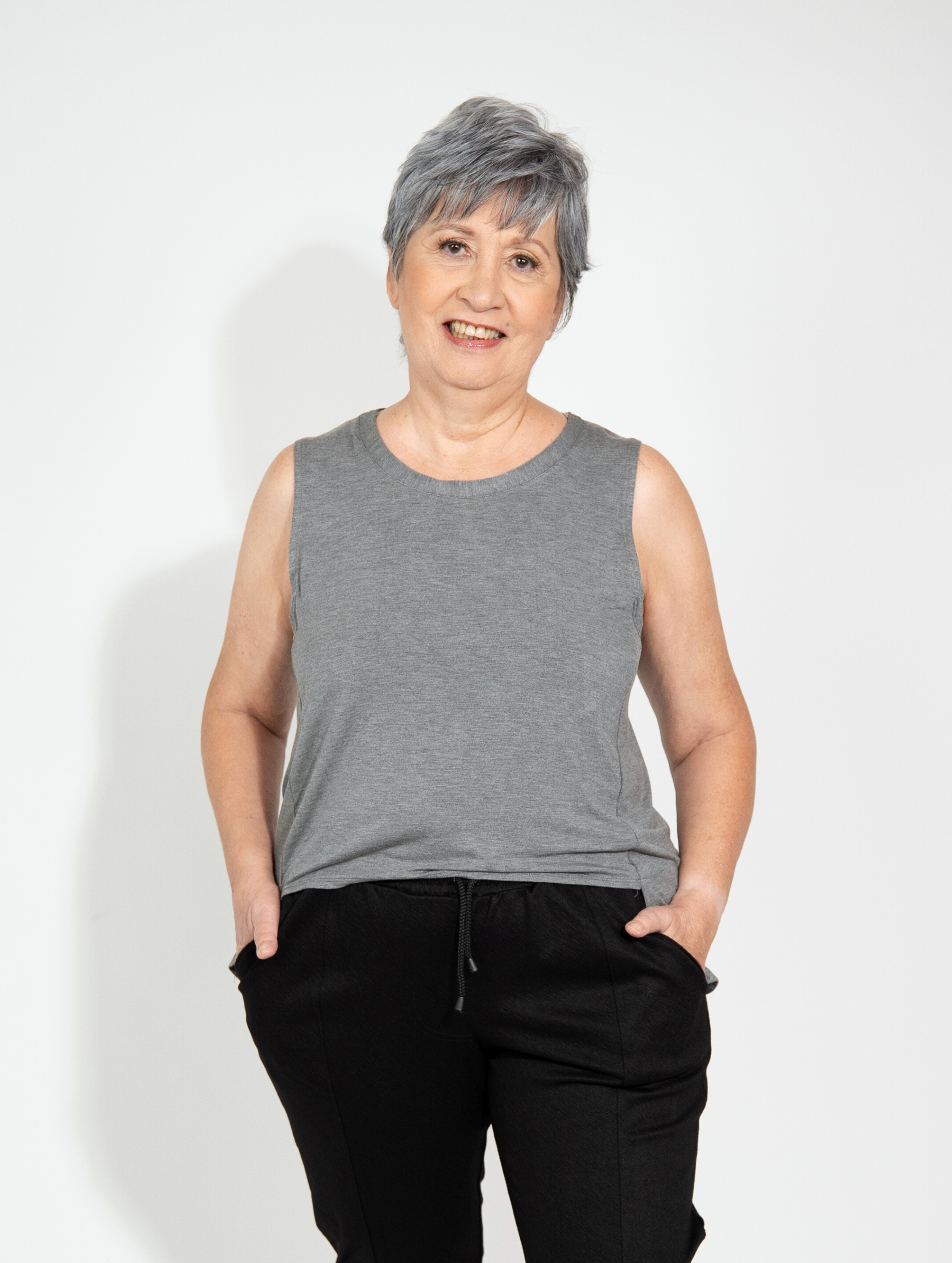 Max Tank - Charcoal Rayon Jersey