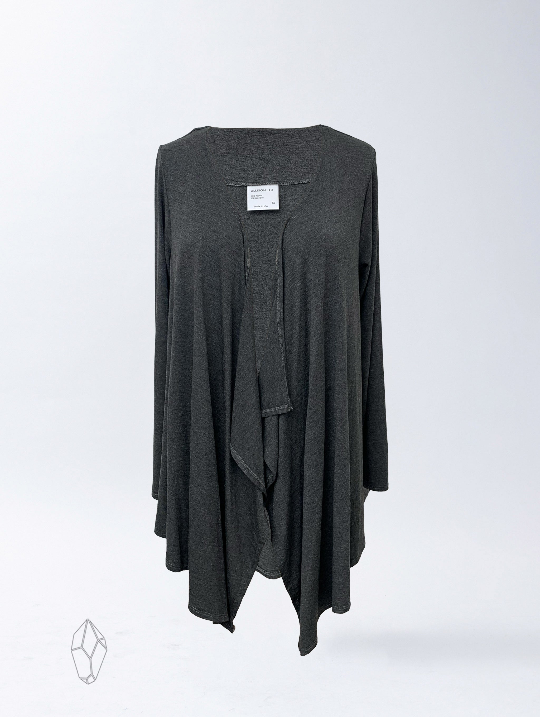 Amari Convertible Cover Up - Dark Charcoal Rayon Jersey