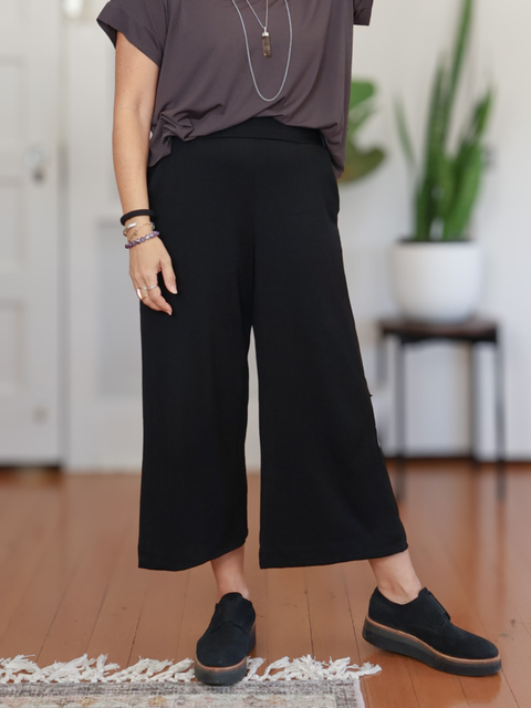 Milo Pant - Black Rayon Jersey | Allison Izu