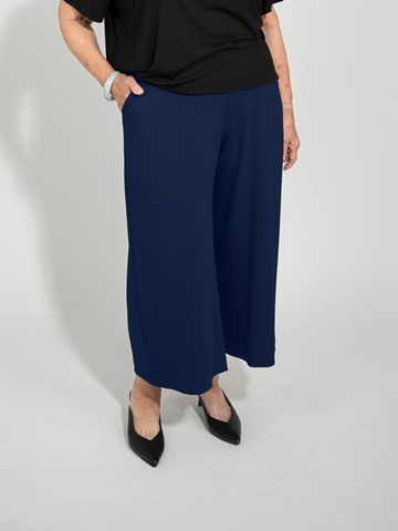 Milo Pant - Midnight Rayon Jersey