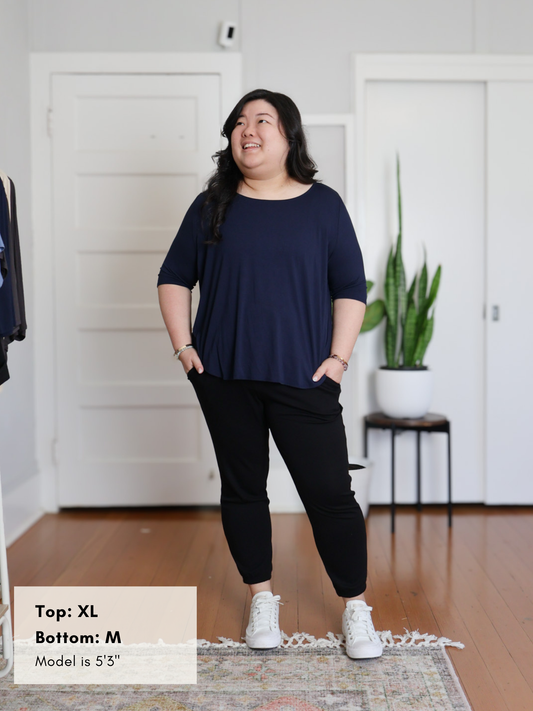 Sunrise Jogger - Black Soft Ponte
