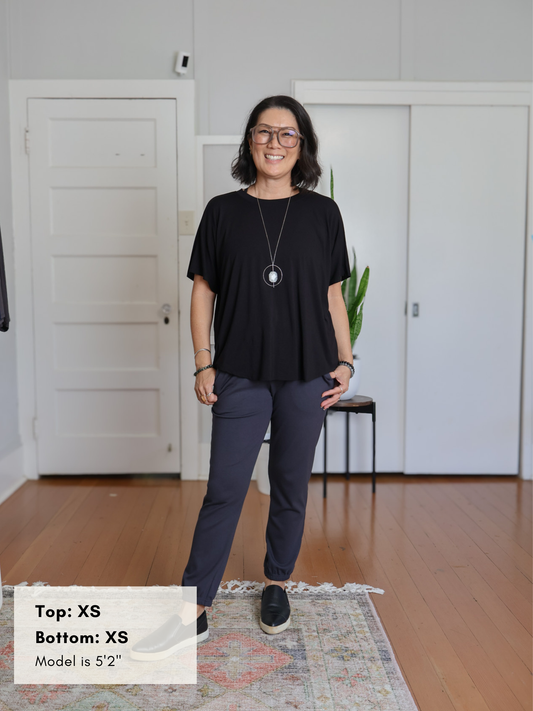 Sunrise Jogger - Washed Black Soft Ponte