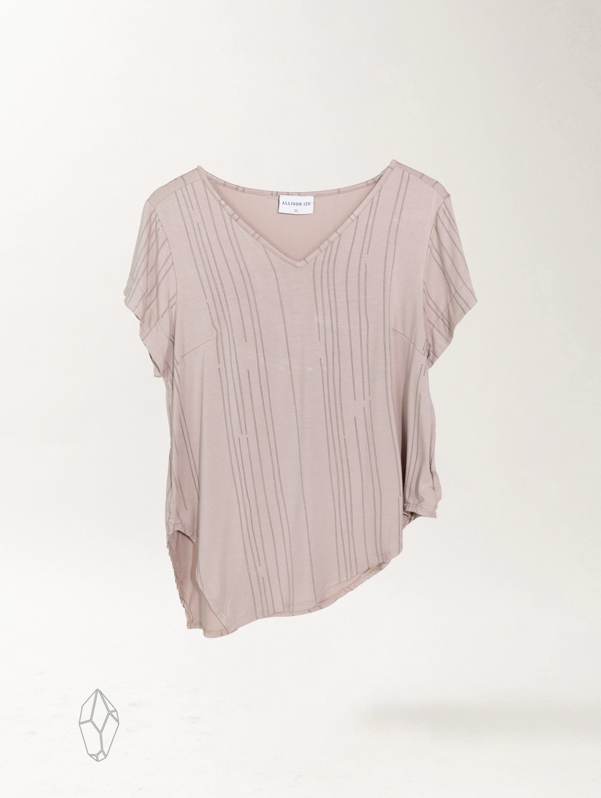 Chloe Top - Sandstone Etched Lines