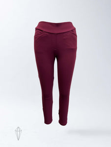 Coral Pant (Short) - Wine Double Knit