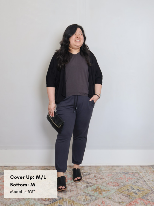 Joni Cover Up - Black Rayon Jersey