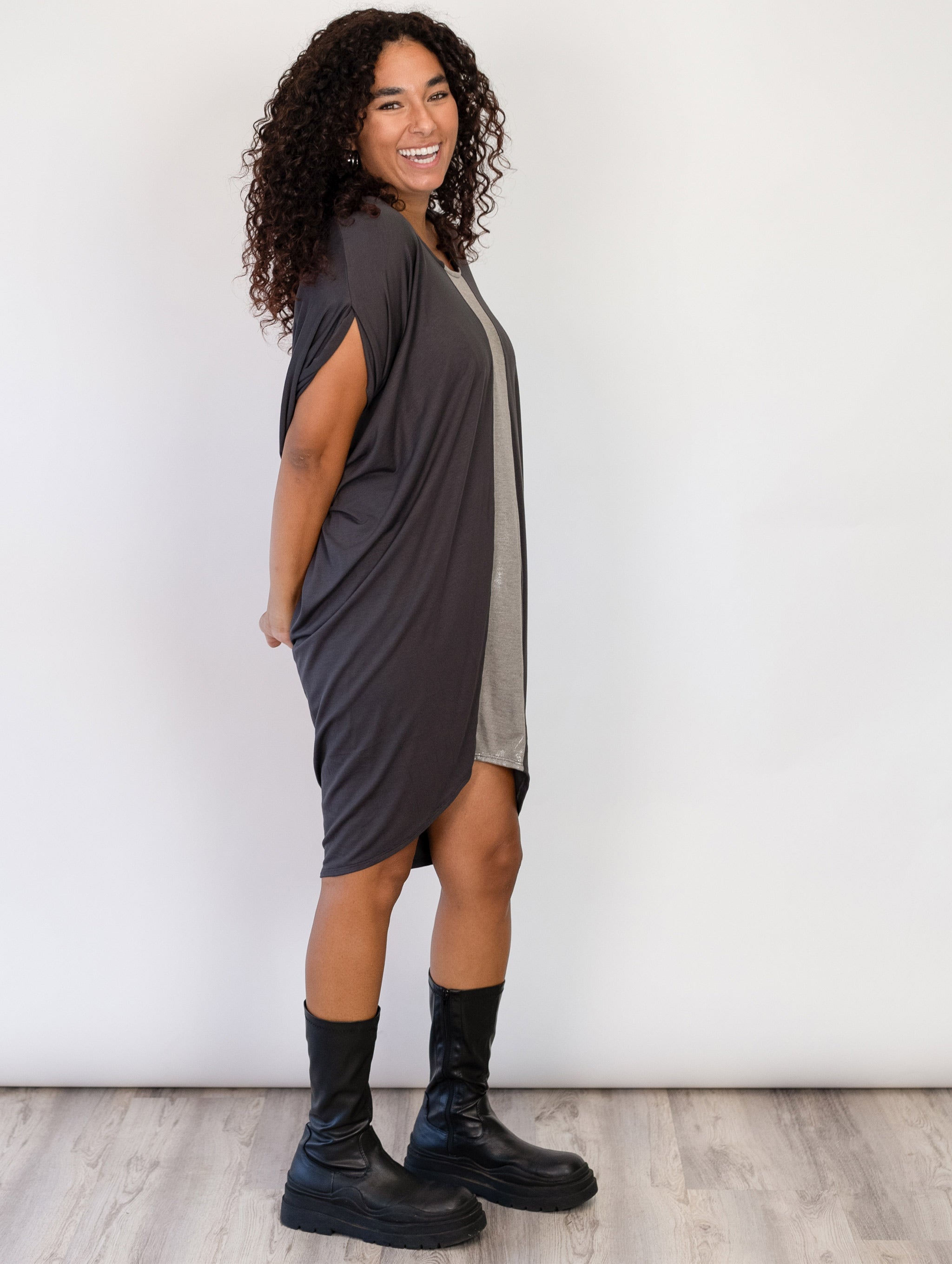 Holly Dress - Washed Black Rayon Jersey