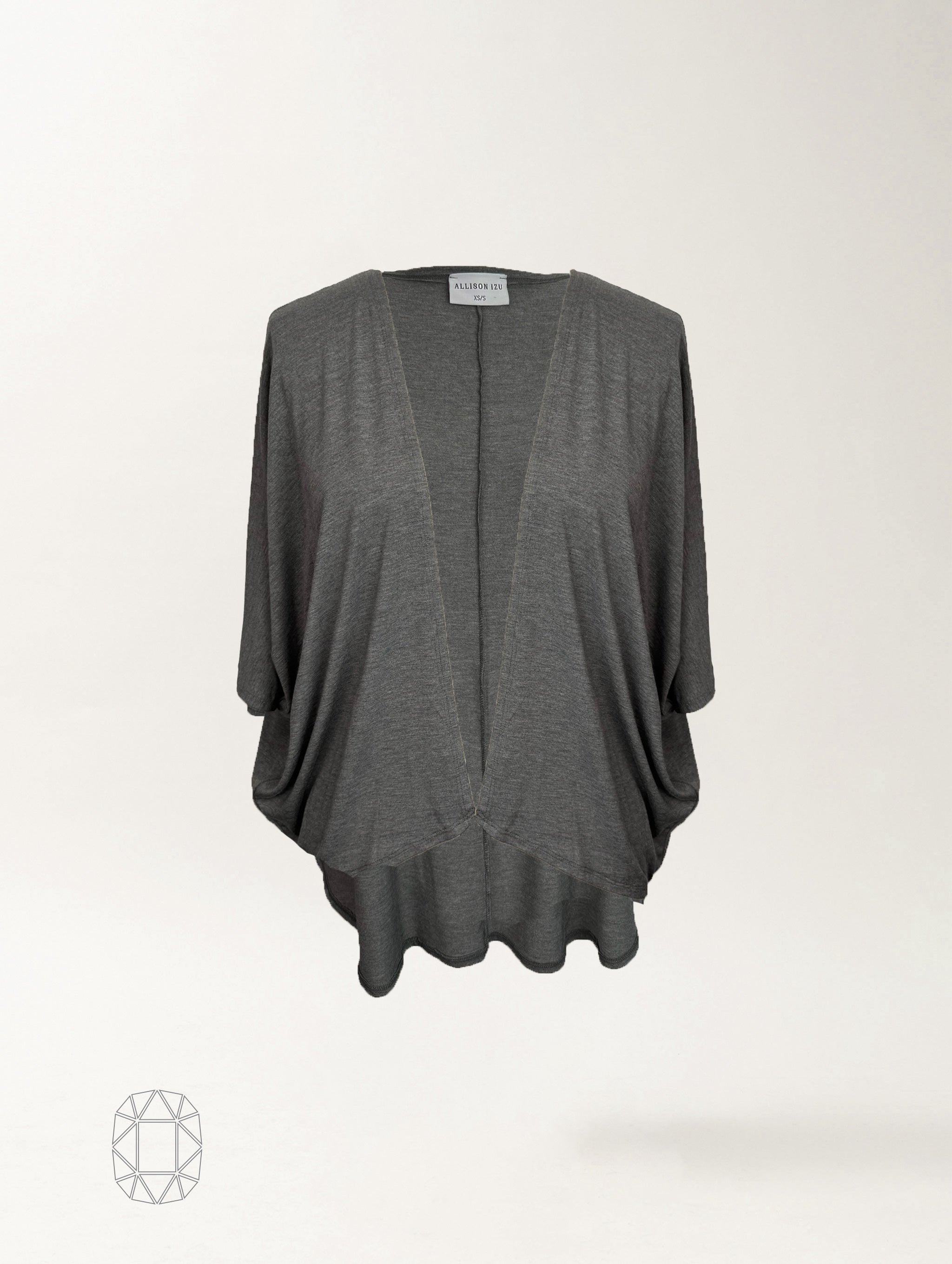 Joan Cover Up - Charcoal Rayon Jersey