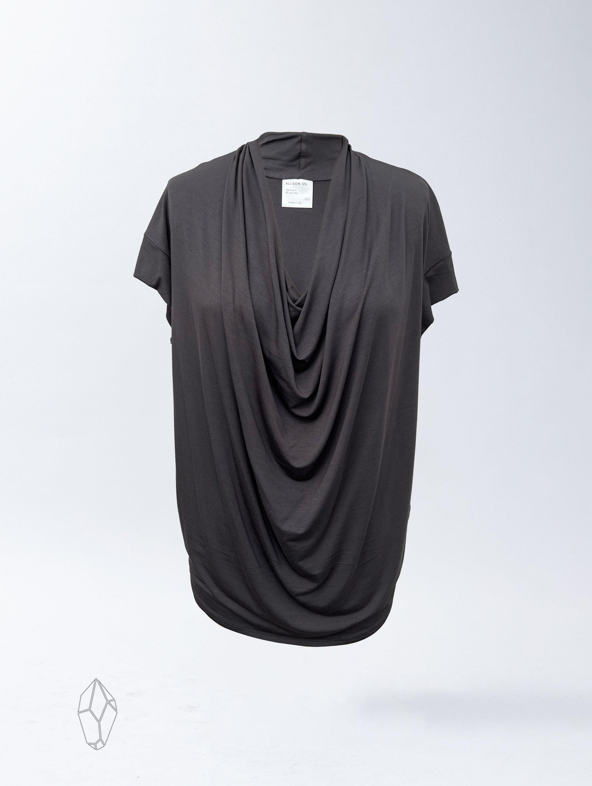 Lily Top - Washed Black Rayon Jersey