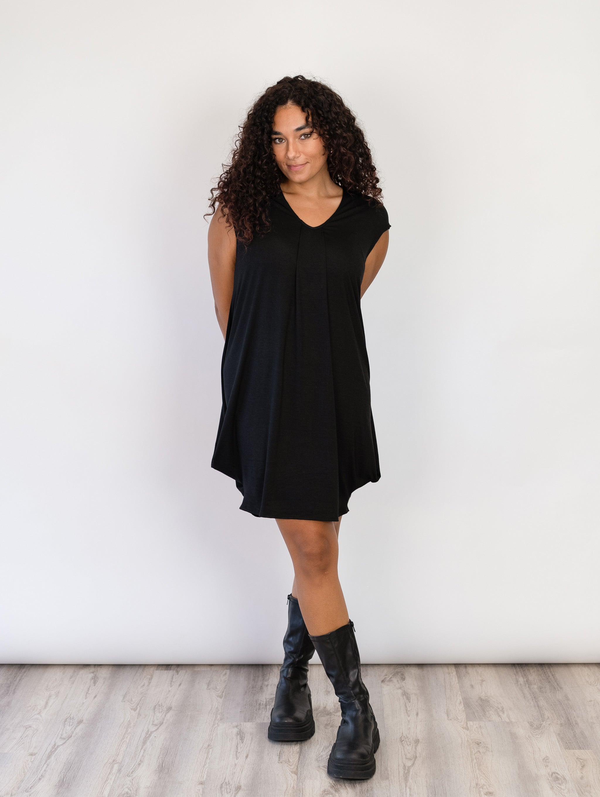 Natasha Dress - Black Rayon Jersey