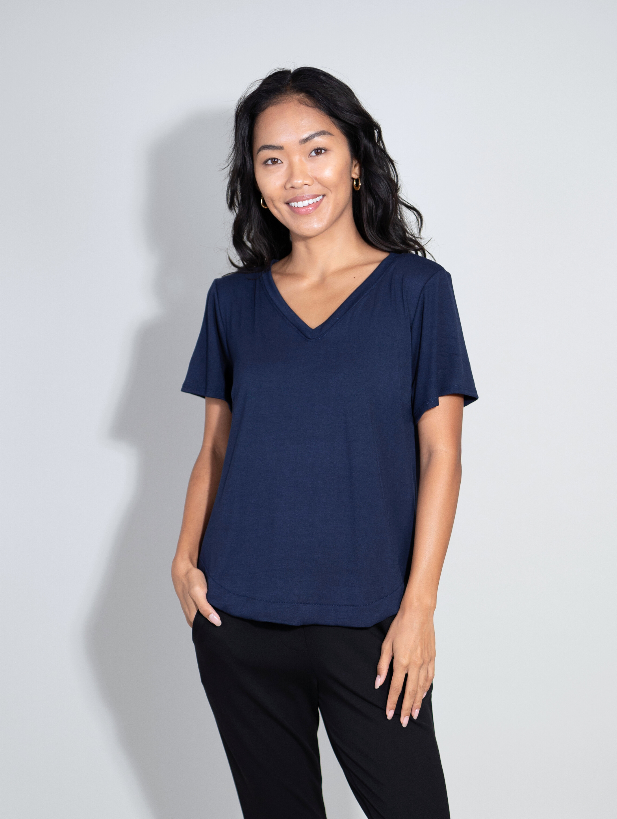 Becca Top - New Navy Rayon Jersey