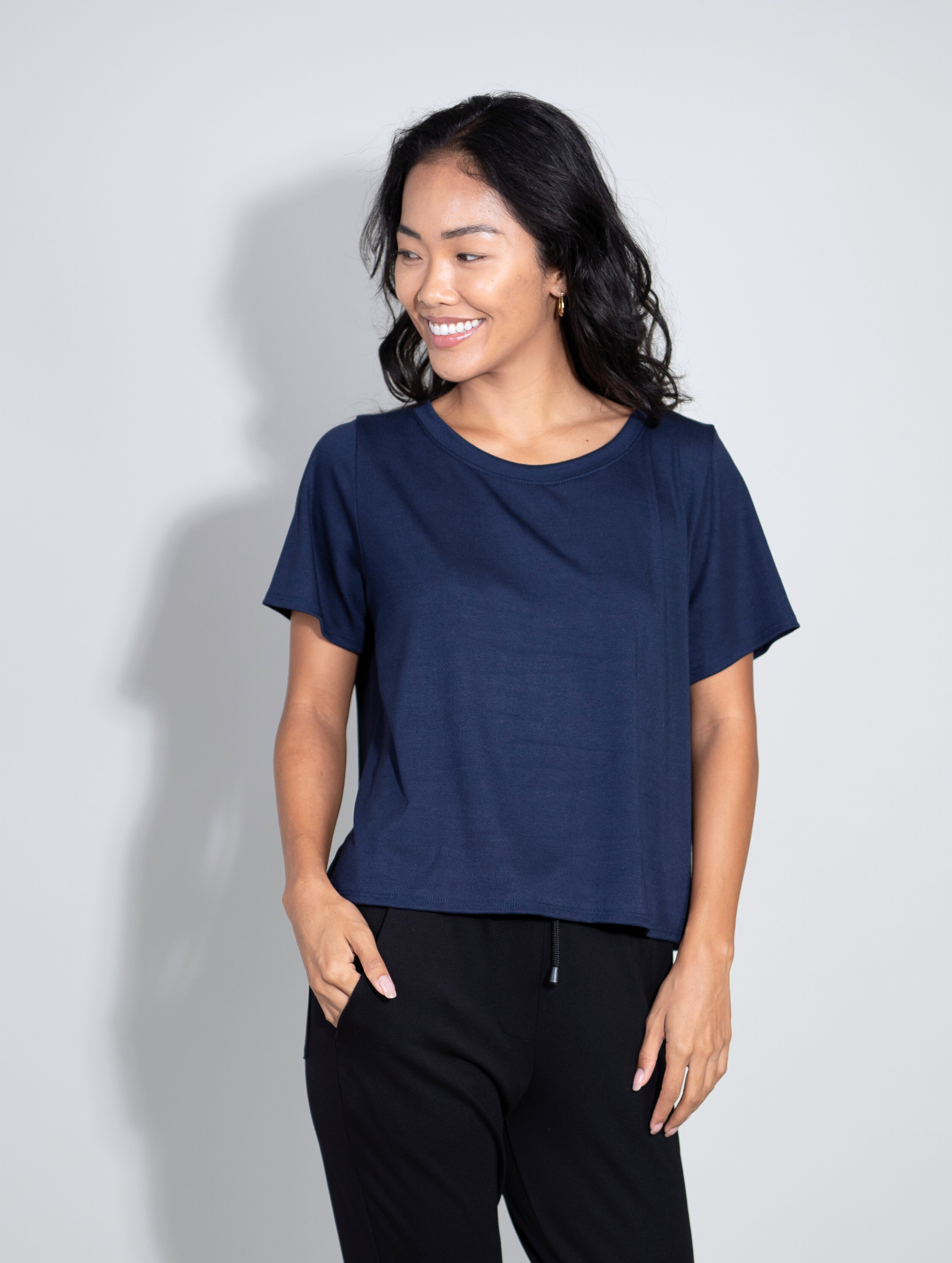 Emi Top - New Navy Rayon Jersey