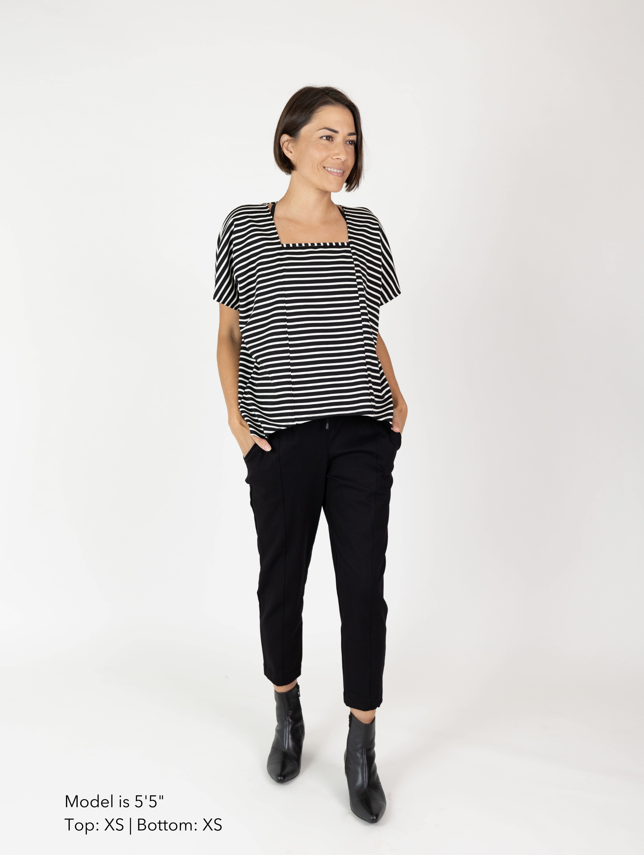 Karisa Top - B/W Stripe