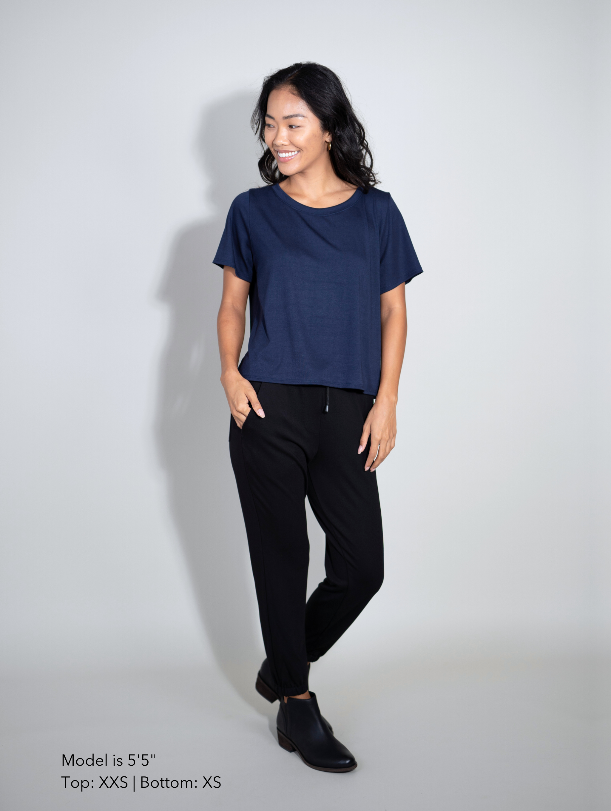 Emi Top - New Navy Rayon Jersey