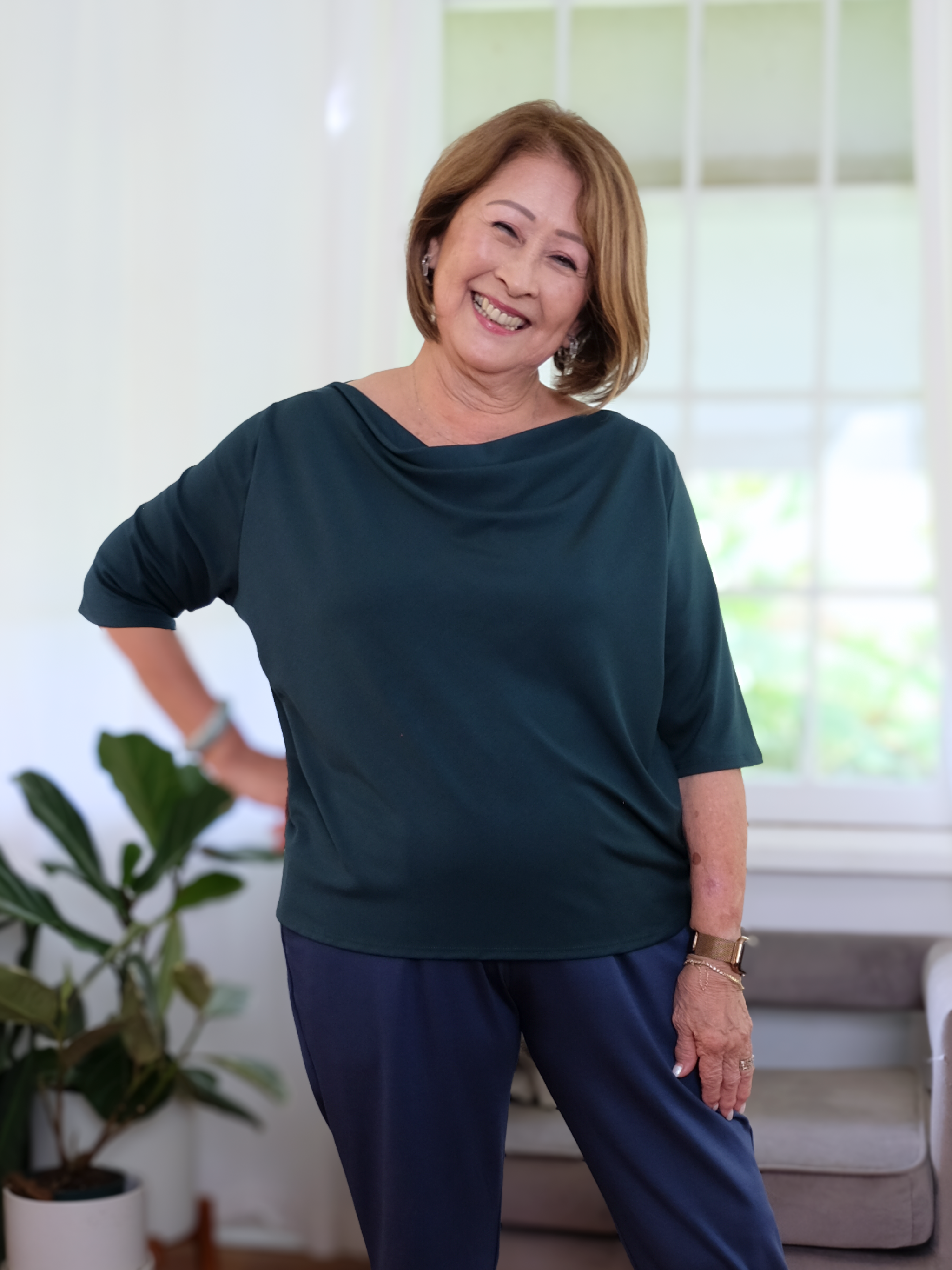 Jana Top - Spruce Soft Ponte