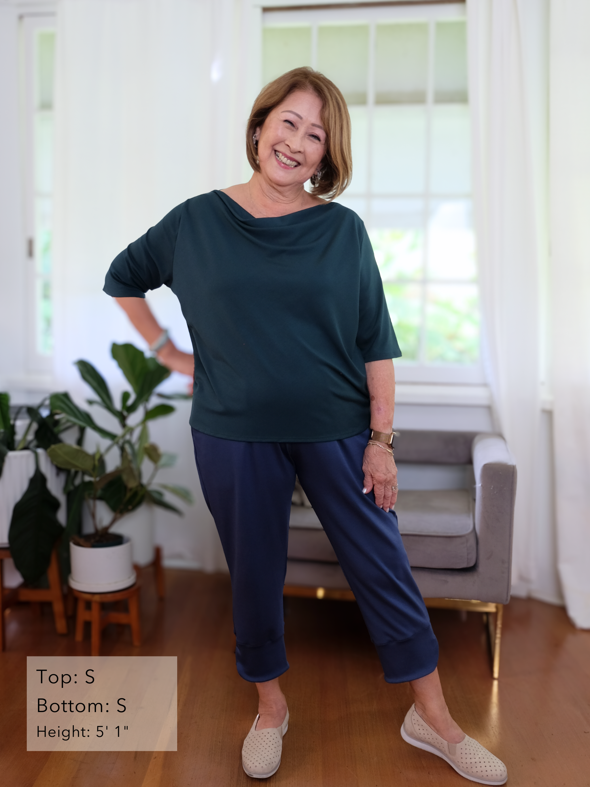 Jana Top - Spruce Soft Ponte