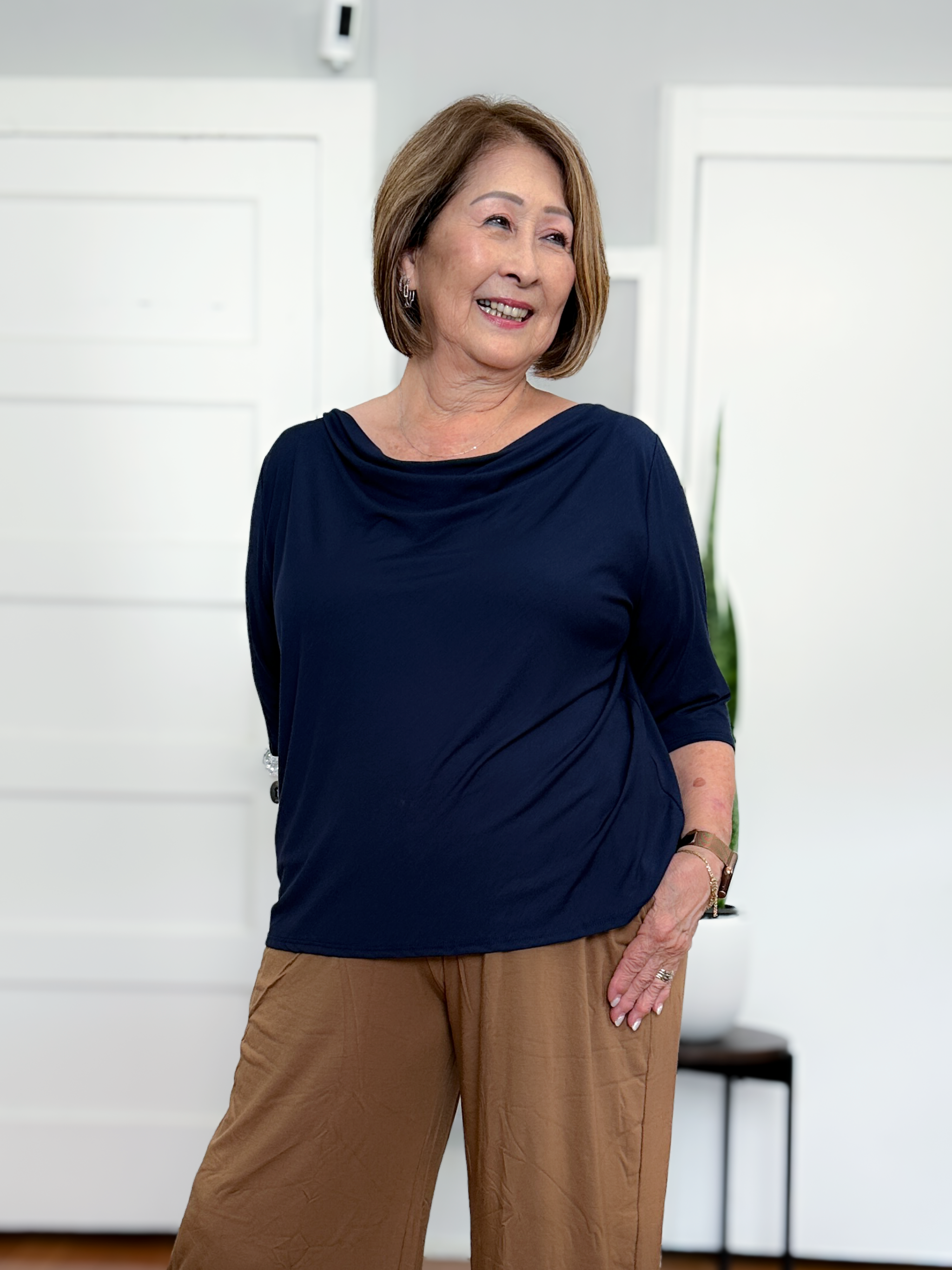 Jana Top - Midnight Rayon Jersey