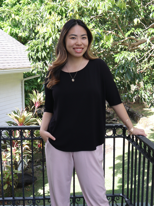 Hannah Top - Black Soft Ponte