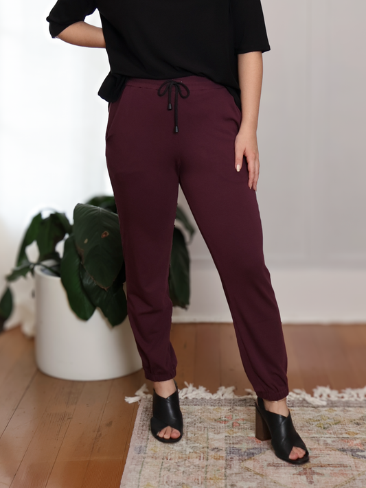 Sunrise Jogger - Bordeaux Soft Ponte