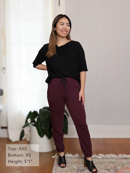 Sunrise Jogger - Bordeaux Soft Ponte