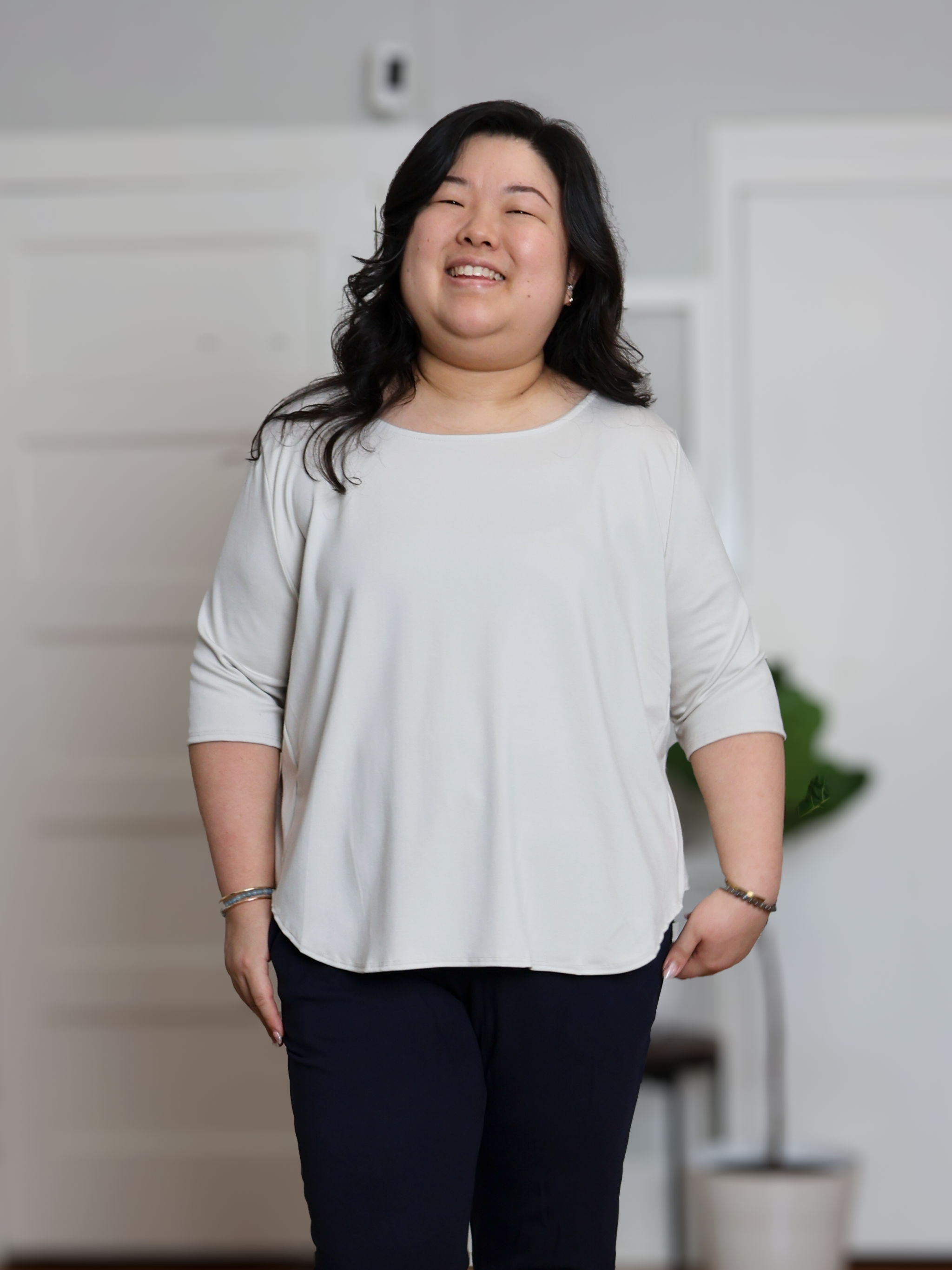 Hannah Top - Sand Soft Ponte