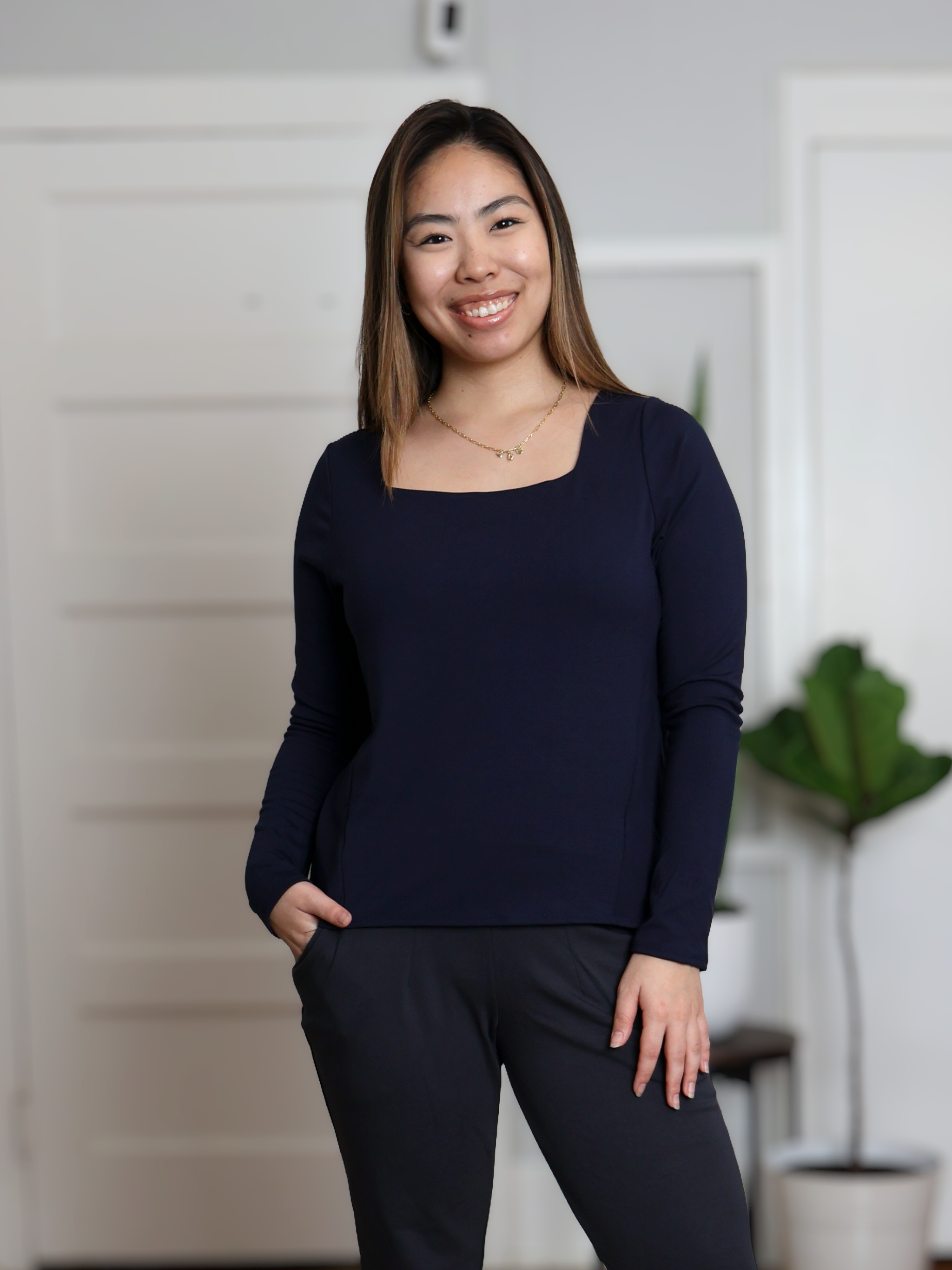 Scarlett Top - Midnight Soft Ponte