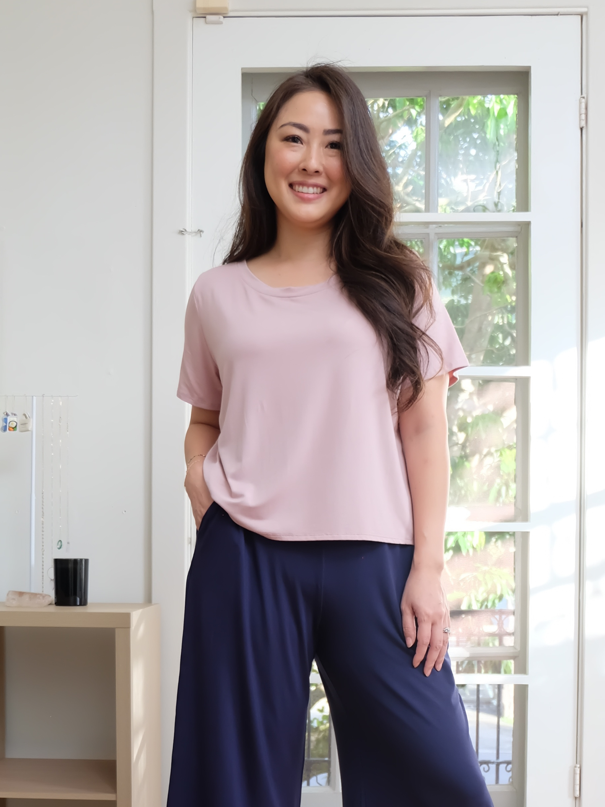 Emi Top - Rose Dust Rayon Jersey