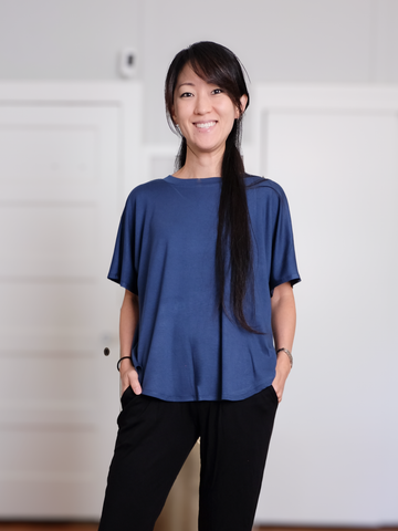 Dayna Top - Deep Sky Soft Ponte