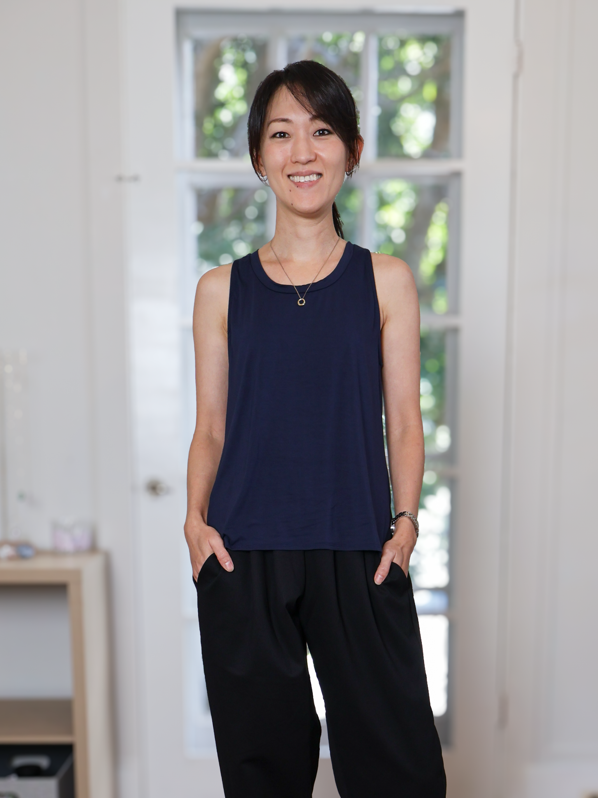 Kelly Tank - Midnight Rayon Jersey