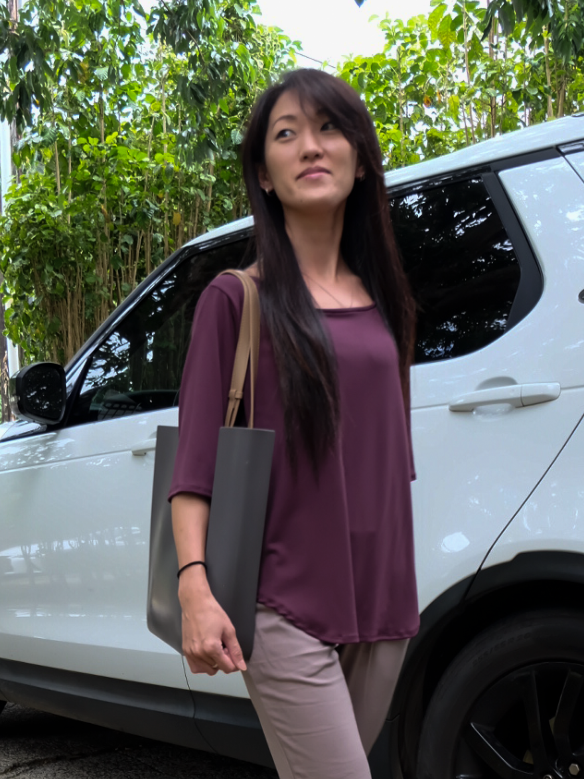 Hannah Top - Bordeaux Soft Ponte