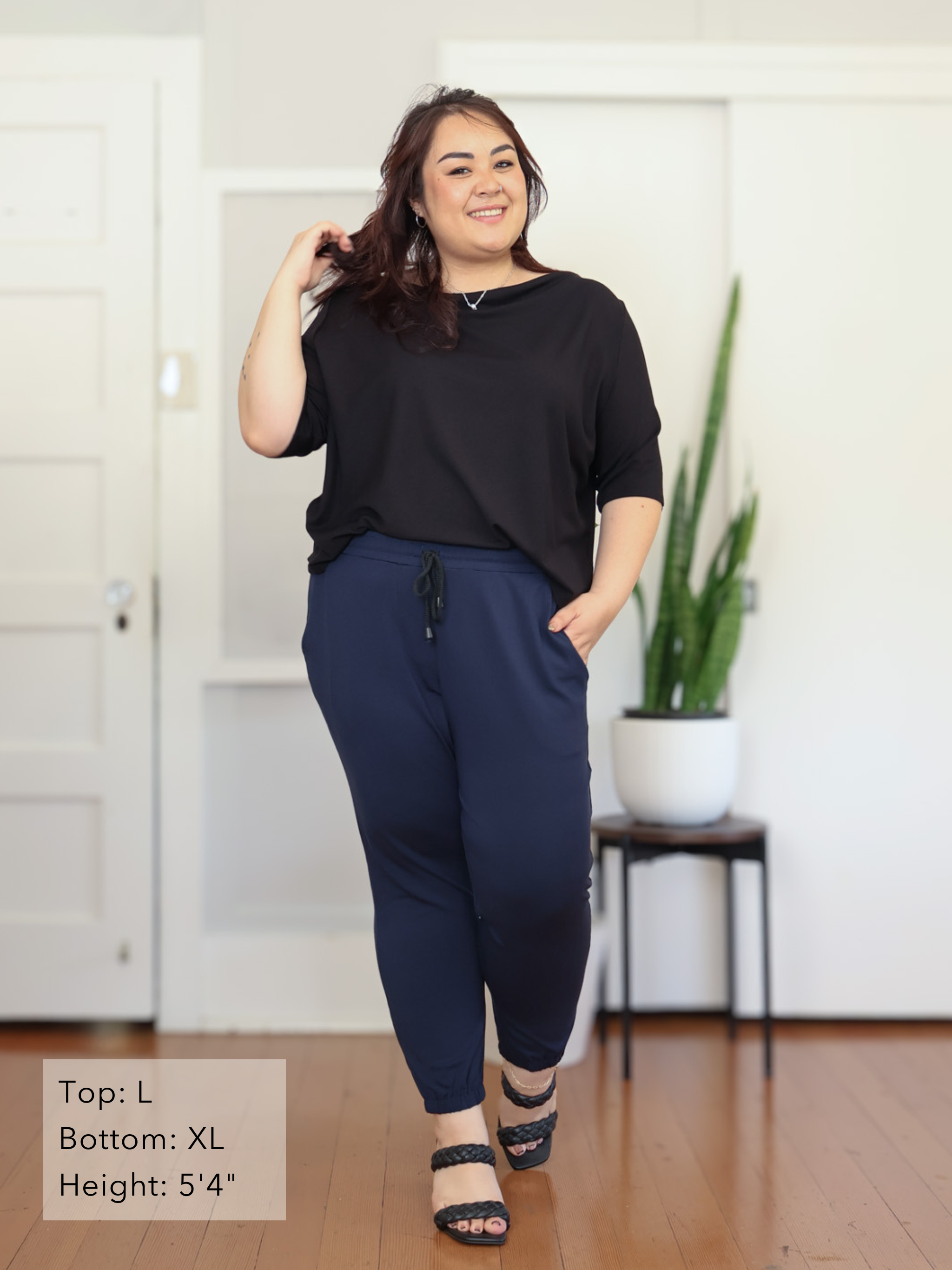 Jana Top - Black Rayon Jersey