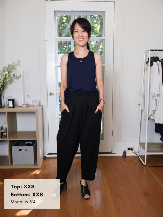 Kelly Tank - Midnight Rayon Jersey
