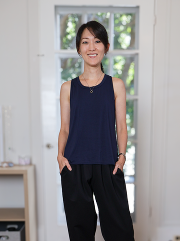 Kelly Tank - Midnight Rayon Jersey
