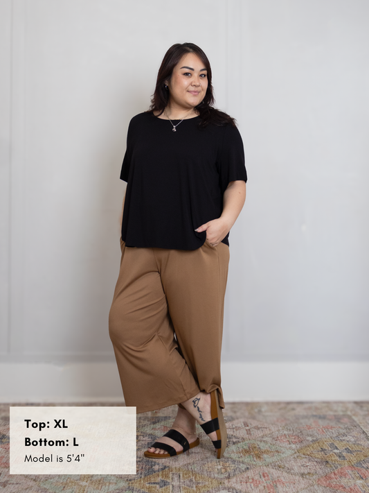 Callie Top - Black Rayon Jersey