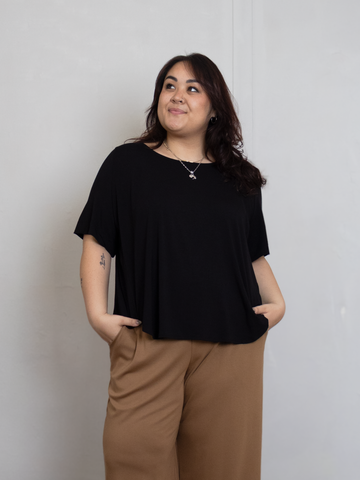 Callie Top - Black Rayon Jersey