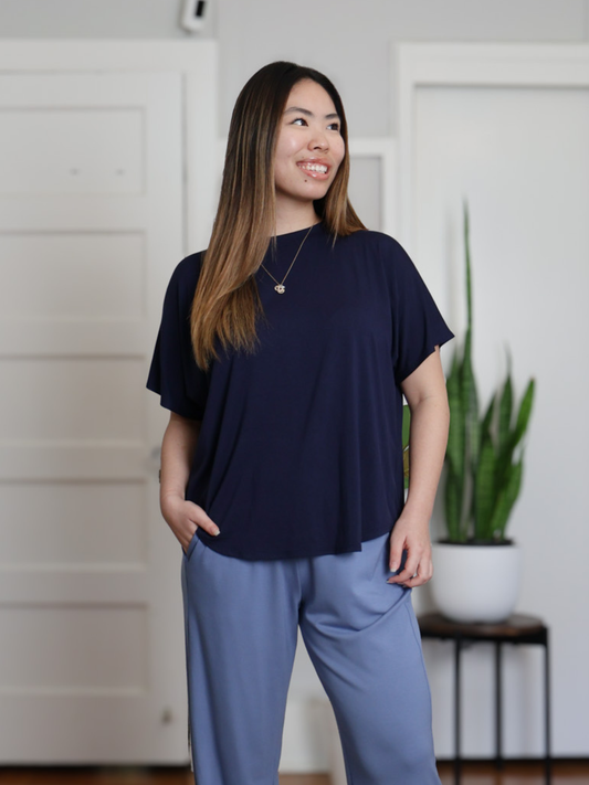 Dayna Top - Midnight Rayon Jersey