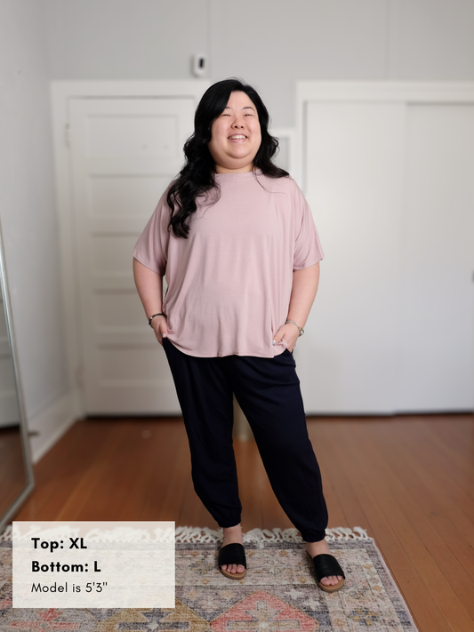 Dayna Top - Rose Dust Rayon Jersey