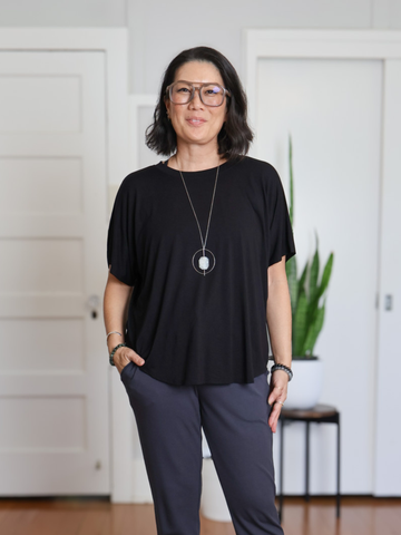 Dayna Top - Black Rayon Jersey