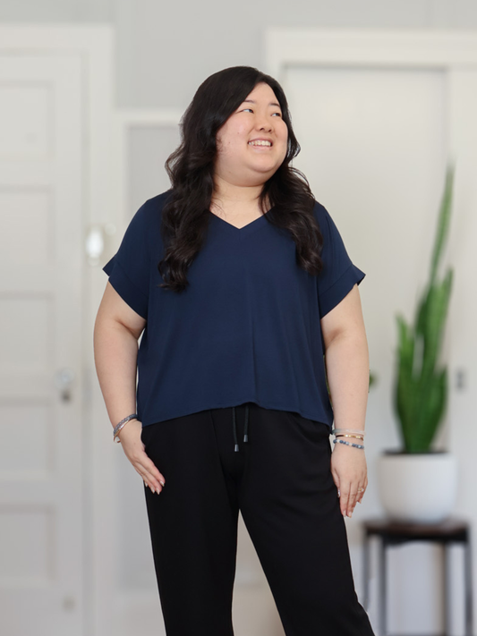 Ava Top - Midnight Rayon Jersey