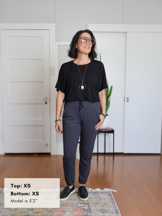 Dayna Top - Black Rayon Jersey