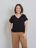 Ava Top - Black Rayon Jersey