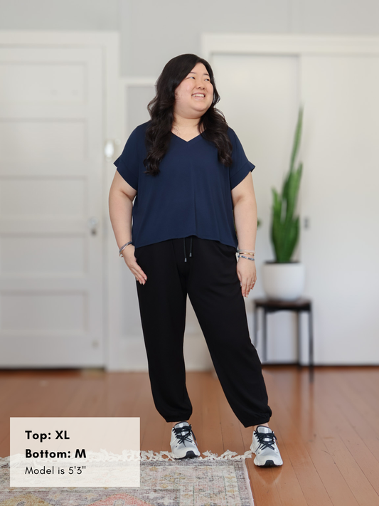 Ava Top - Midnight Rayon Jersey