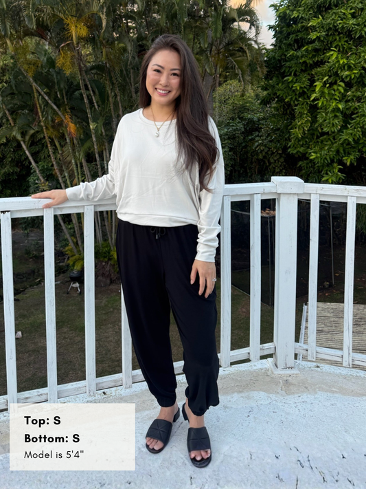 Gabby Sweatshirt - Sand Soft Ponte