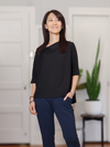 Jana Top - Black Rayon Jersey