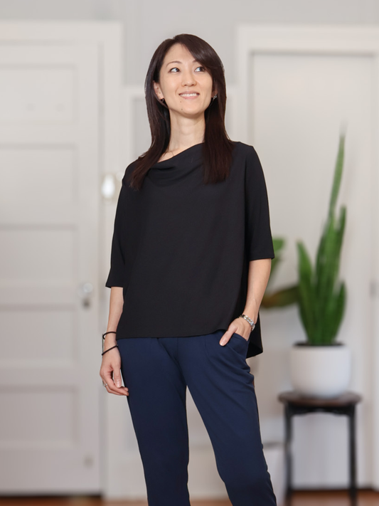 Jana Top - Black Rayon Jersey