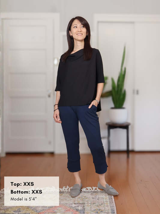 Jana Top - Black Rayon Jersey