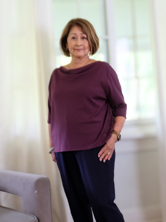 Jana Top - Bordeaux Soft Ponte