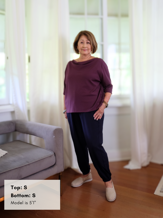 Jana Top - Bordeaux Soft Ponte